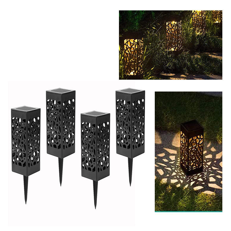 Traditional European Waterproof Solar Iron Cuboid LED Outdoor Light For Garden