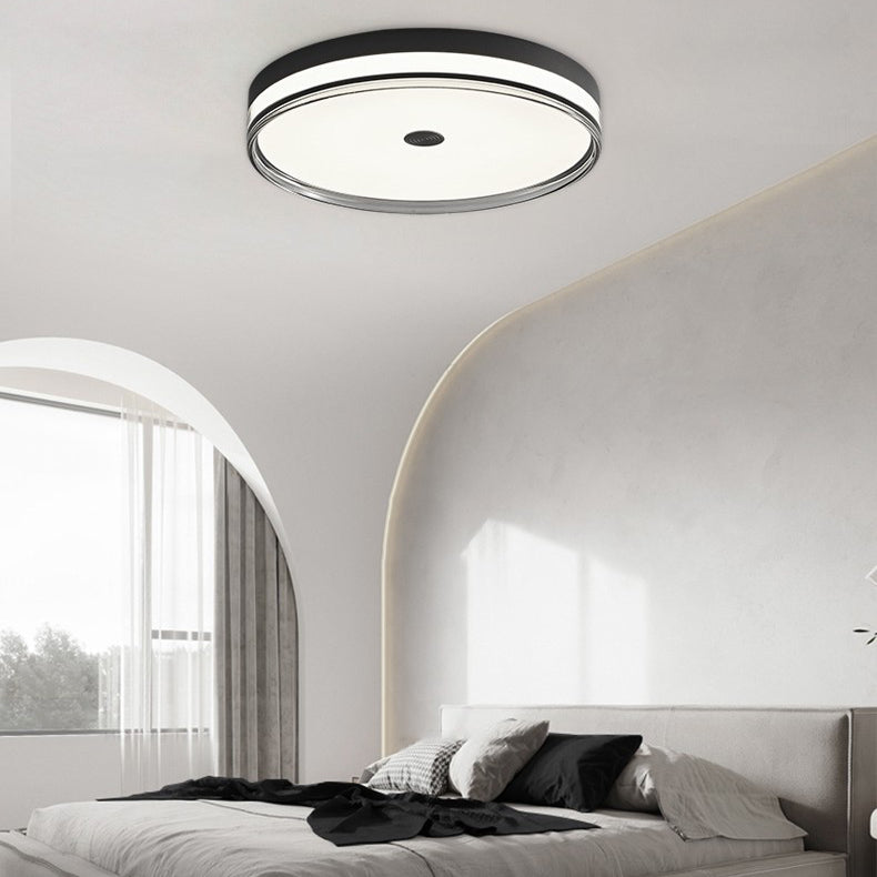 Modern Minimalist Round Metal Acrylic LED Flush Mount Ceiling Light For Bedroom