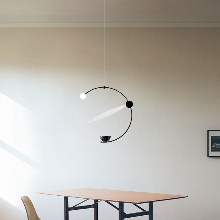 Contemporary Scandinavian Ring Hardware PC LED Pendant Light For Living Room