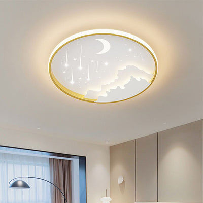 Plafonnier LED rond en fer de simplicité moderne pour enfants, plafonnier encastré pour chambre à coucher 