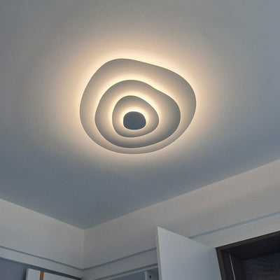 Modern Minimalist Multi-Layer Irregular Water Ripple Iron LED Flush Mount Ceiling Light For Living Room