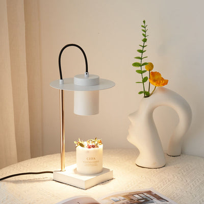 Modern Minimalist Wrought Iron Cylinder 1-Light Melting Wax Table Lamp For Bedroom