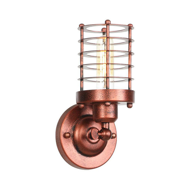 Contemporary Industrial Cylinder Iron 1-Light Wall Sconce Lamp For Hallway