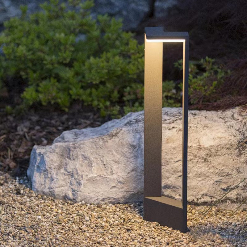 Modern Minimalist Waterproof Rectangular Aluminium Acrylic LED Landscape Lighting Outdoor Light For Outdoor Patio