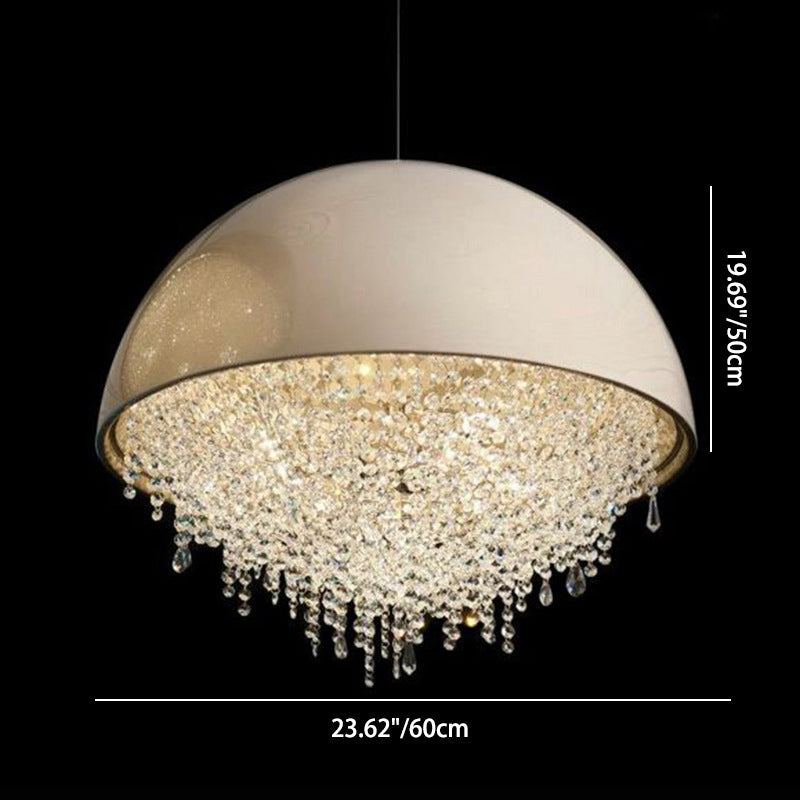 Modern Luxury Round Crystal Iron 3/4/5/6-Light Chandelier For Living Room