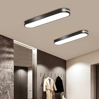 Modern Minimalist Elliptical Strip Iron Acrylic LED Flush Mount Ceiling Light For Hallway