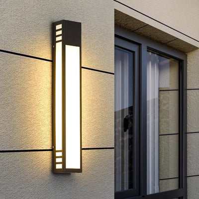 Contemporary Simplicity Stainless Steel Acrylic Column LED Waterproof Wall Sconce Lamp For Outdoor Patio