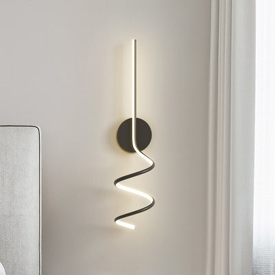 Modern Minimalist Spiral Aluminum Iron LED Wall Sconce Lamp For Bedroom