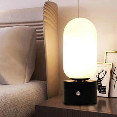 Modern Simplicity Round Orb Iron Glass 1-Light Table Lamp For Bedroom