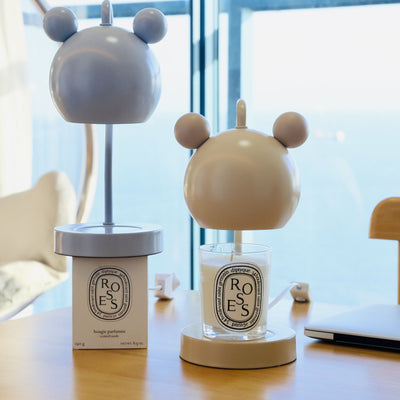 Lampe de table moderne à 1 lumière avec matériel de souris de dessin animé, cire fondue d'aromathérapie 