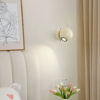 Contemporary Scandinavian Sphere Cylinder Iron LED Wall Sconce Lamp For Bedroom