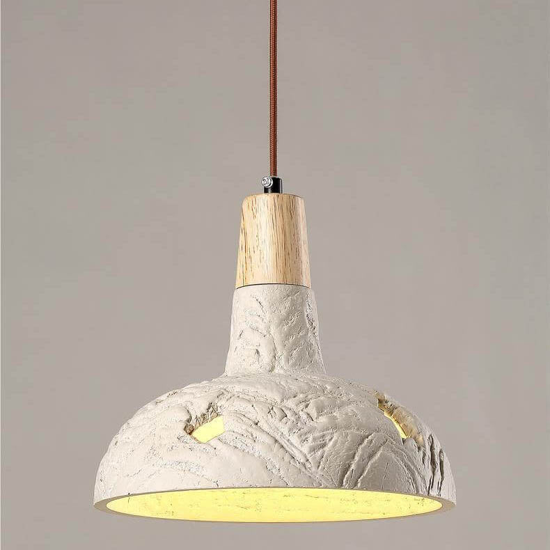 Traditional Rustic Vintage Concrete Discs 1-Light Pendant Light For Bedroom