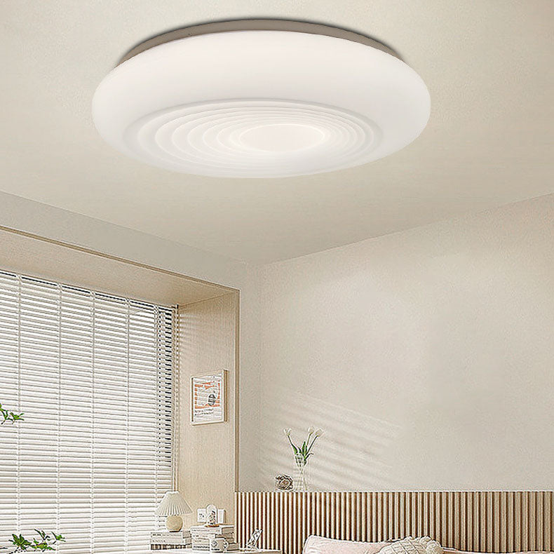 Modern Minimalist Iron Acrylic Round Shade LED Flush Mount Ceiling Light For Living Room