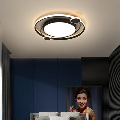 Modern Simplicity Round Iron Acrylic LED Flush Mount Ceiling Light For Bedroom