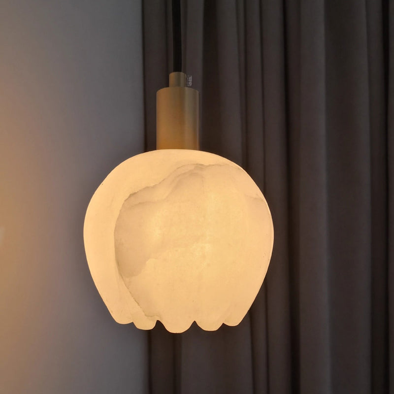 Modern Minimalist Round Pod Marble 1-Light Pendant Light For Living Room