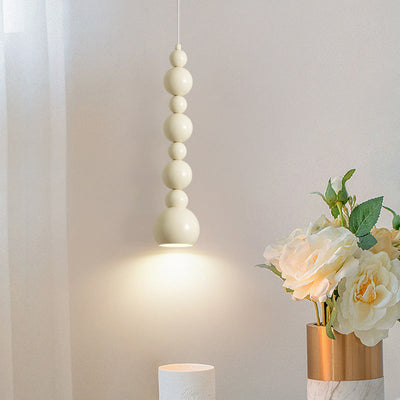 Contemporary Nordic Cream White Gourd 1-Light Pendant Light For Living Room