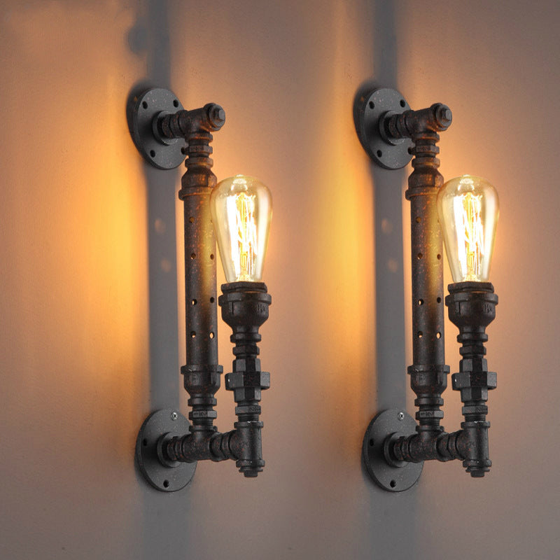 Traditional Colonial Water Pipe Metal 1-Light Wall Sconce Lamp For Bedroom