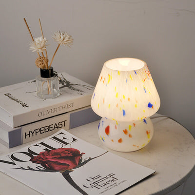 Modern Creative Watercolor Mushroom Glass 1-Light Table Lamp