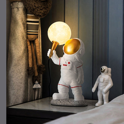 Contemporary Creative Cartoon Astronaut Resin ABS 1-Light Wall Sconce Lamp For Bedroom