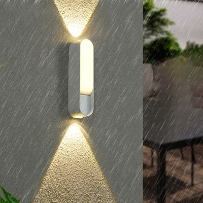 Modern Minimalist Waterproof Oval Aluminum Acrylic LED Outdoor Wall Sconce Lamp For Garden