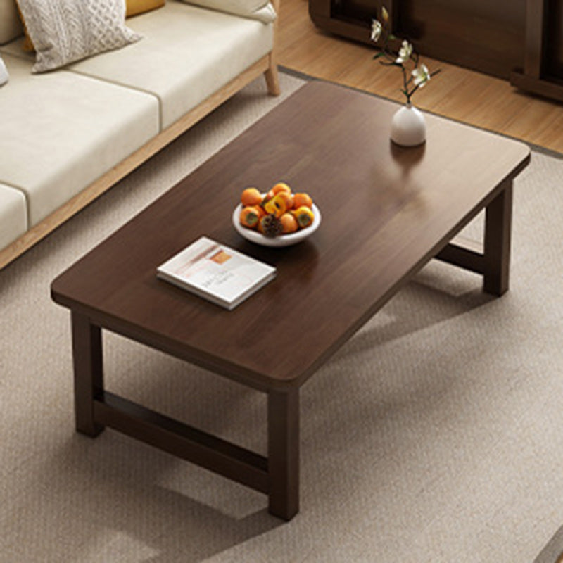 Modern Minimalist Foldable Rectangular Solid Wood Coffee Table For Living Room