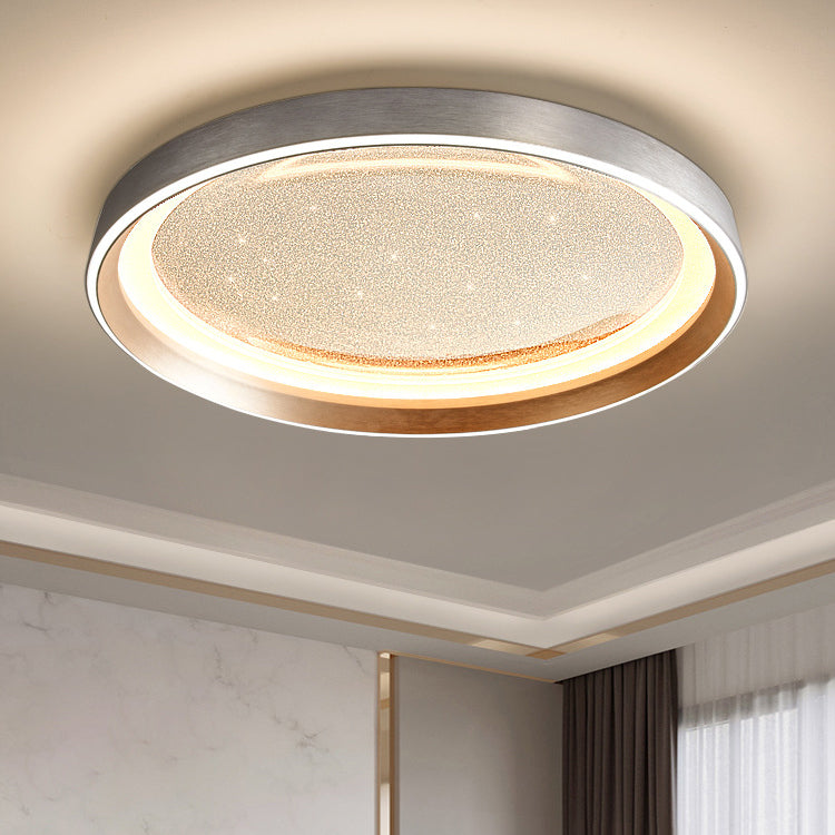 Modern Simplicity Aluminum Acrylic Round Starry Sky LED Flush Mount Ceiling Light For Living Room