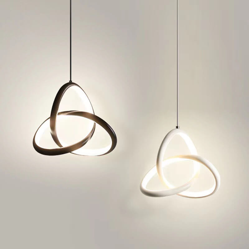 Modern Minimalist Triangular Ring-Shaped Aluminum Silicone LED Pendant Light