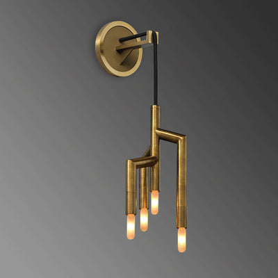 Contemporary Industrial Copper Strip Pendant 4-Light Wall Sconce Lamp For Hallway