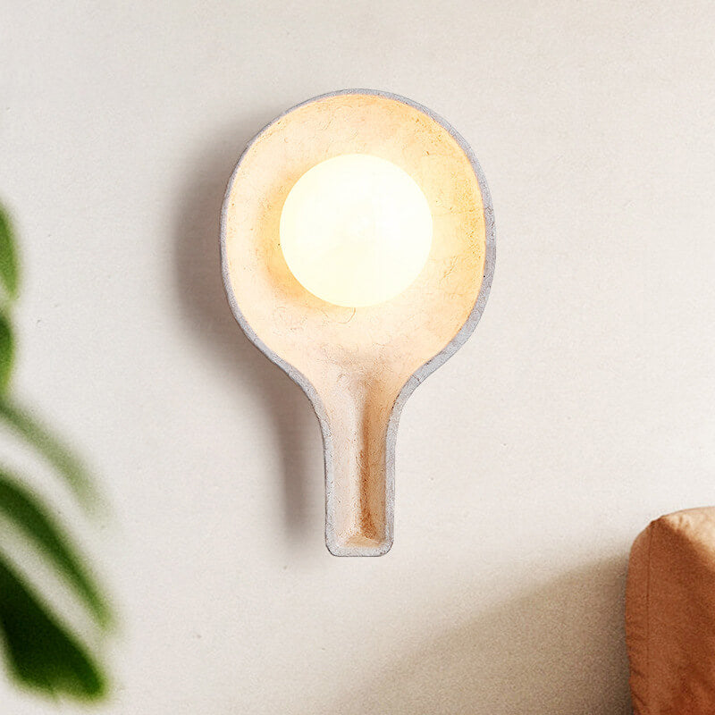 Retro Wabi-Sabi Wood Handmade Paper Texture Scoop Shade 1-Light Wall Sconce Lamp