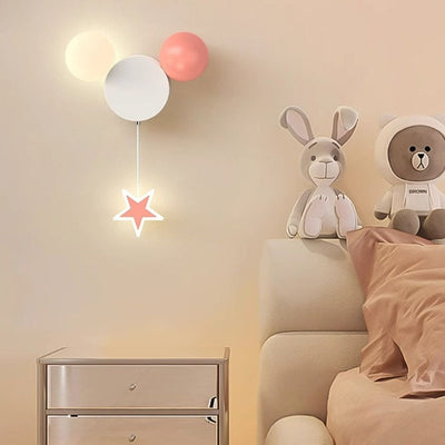 Contemporary Creative Cartoon Iron Acrylic Ball Shade LED Kids Wall Sconce Lamp For Bedroom