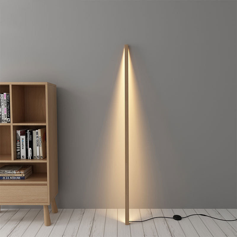 Modern Minimalist Wood PC Strip LED Standing Floor Lamp For Living Room