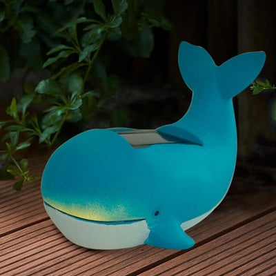 Solar Creative Resin Animal Whale LED Outdoor Lawn Landscape Light