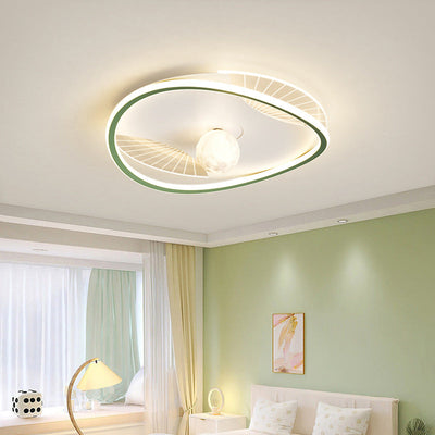 Modern Minimalist Circular Ring Iron Acrylic Aluminum LED Flush Mount Ceiling Light For Bedroom