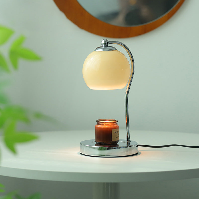 Modern Minimalist Orb Iron Glass 1-Light Melting Wax Table Lamp For Bedroom