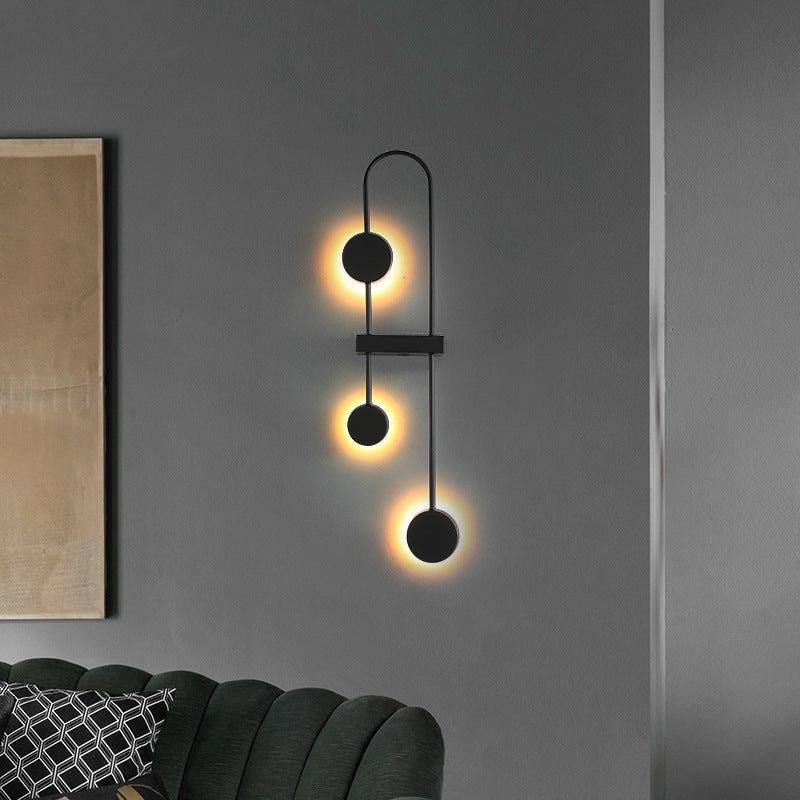 Contemporary Nordic Round Geometric Metal Acrylic LED Wall Sconce Lamp For Hallway