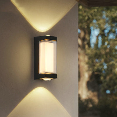 Contemporary Simplicity Aluminum Up And Down Luminous LED Waterproof Wall Sconce Lamp For Outdoor Patio