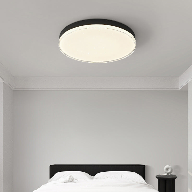 Modern Minimalist Aluminum Acrylic Round Shade LED Flush Mount Ceiling Light For Bedroom