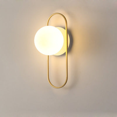 Modern Light Luxury Round Iron Glass 1-Light Wall Sconce Lamp