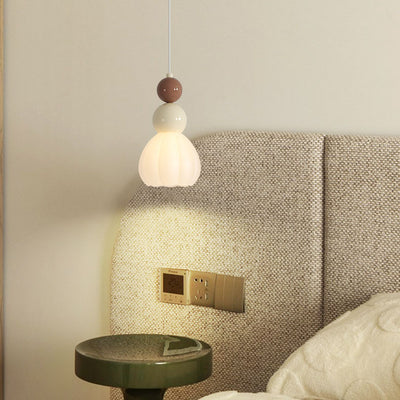 Lampe murale minimaliste moderne à 1 lumière en verre avec pétales de gourde ronde pour chambre à coucher 