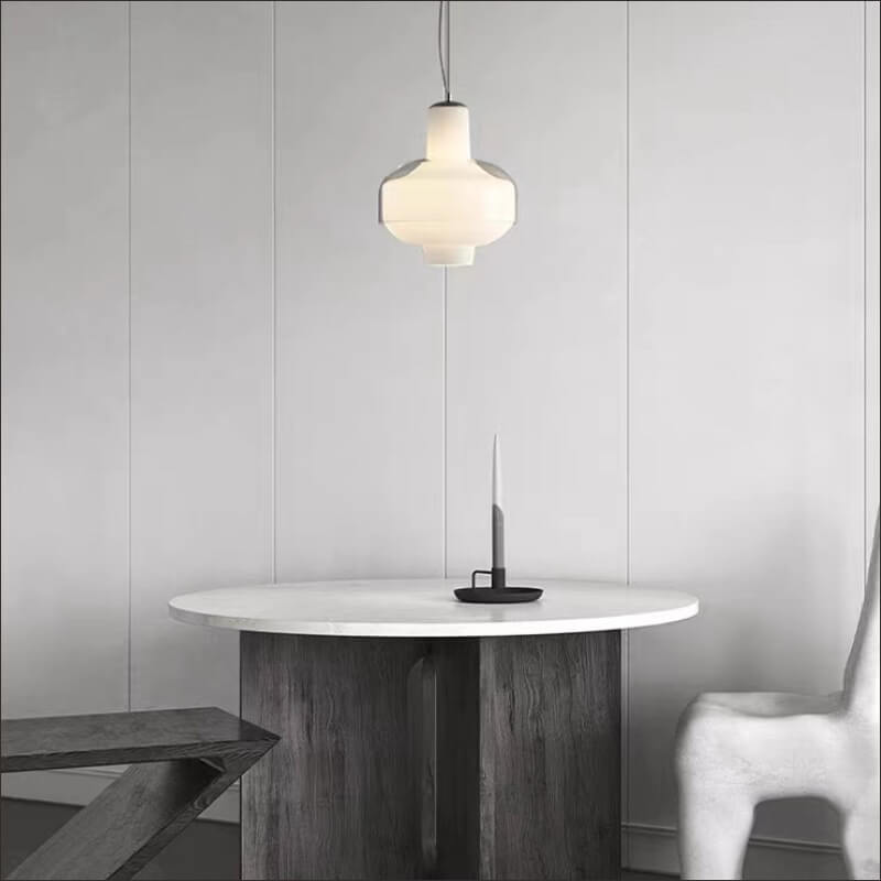 Modern Minimalist Oval Glass 1-Light Pendant Light