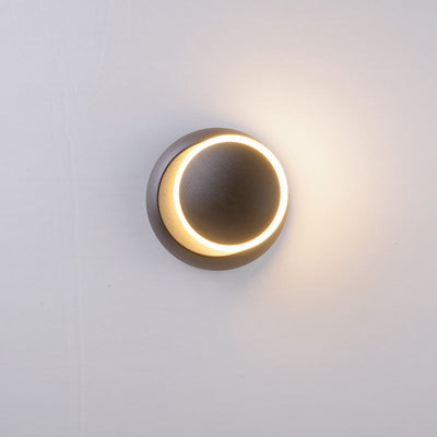 Modern Minimalist Round Rotatable Aluminum PC LED Wall Sconce Lamp For Bedroom