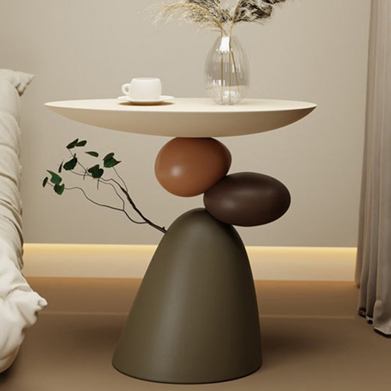 Contemporary Creative Round Elliptical Branch Slab Resin End Table For Bedroom