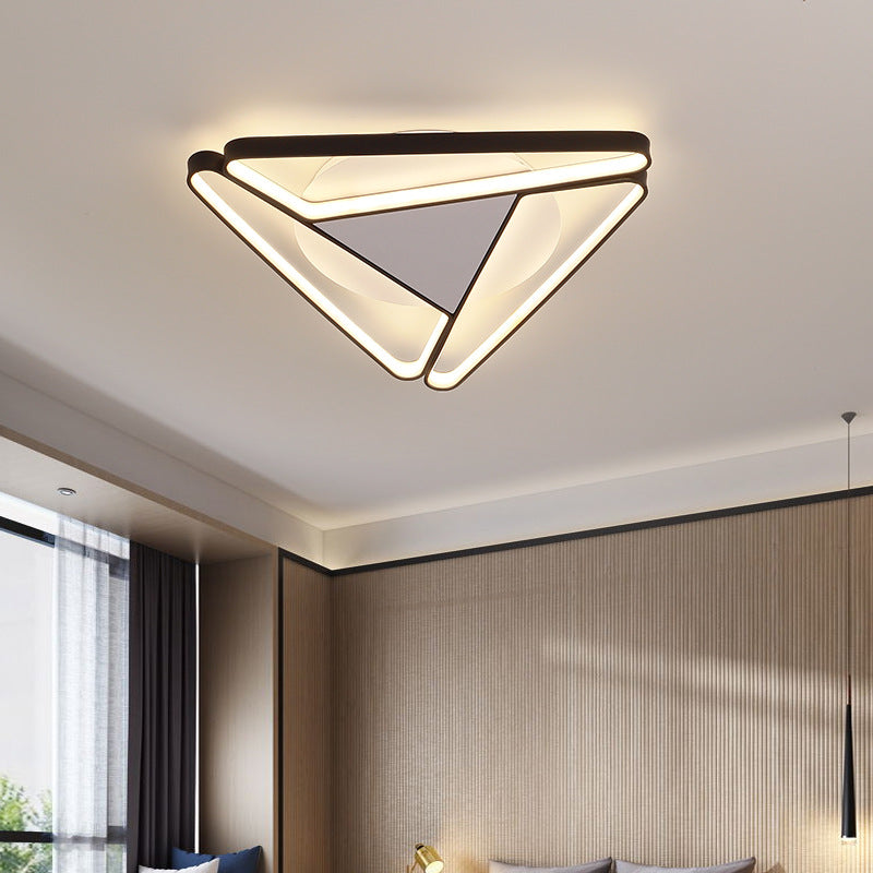 Contemporary Simplicity Aluminum Geometric Triangle Silicone LED Flush Mount Ceiling Light For Living Room