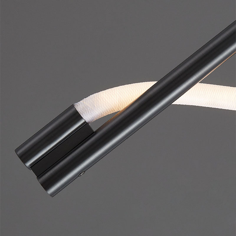 Modern Minimalist Cylinder Wave Stripe Copper Acrylic LED Wall Sconce Lamp For Living Room