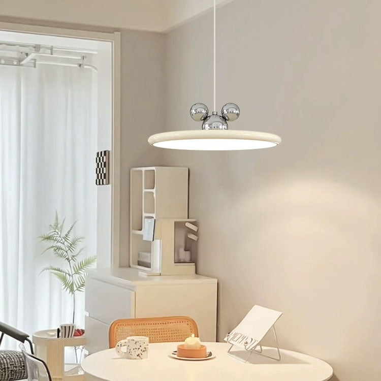 Modern Minimalist Disc Flying Saucer Mickey Hardware Aluminum LED Pendant Light For Living Room