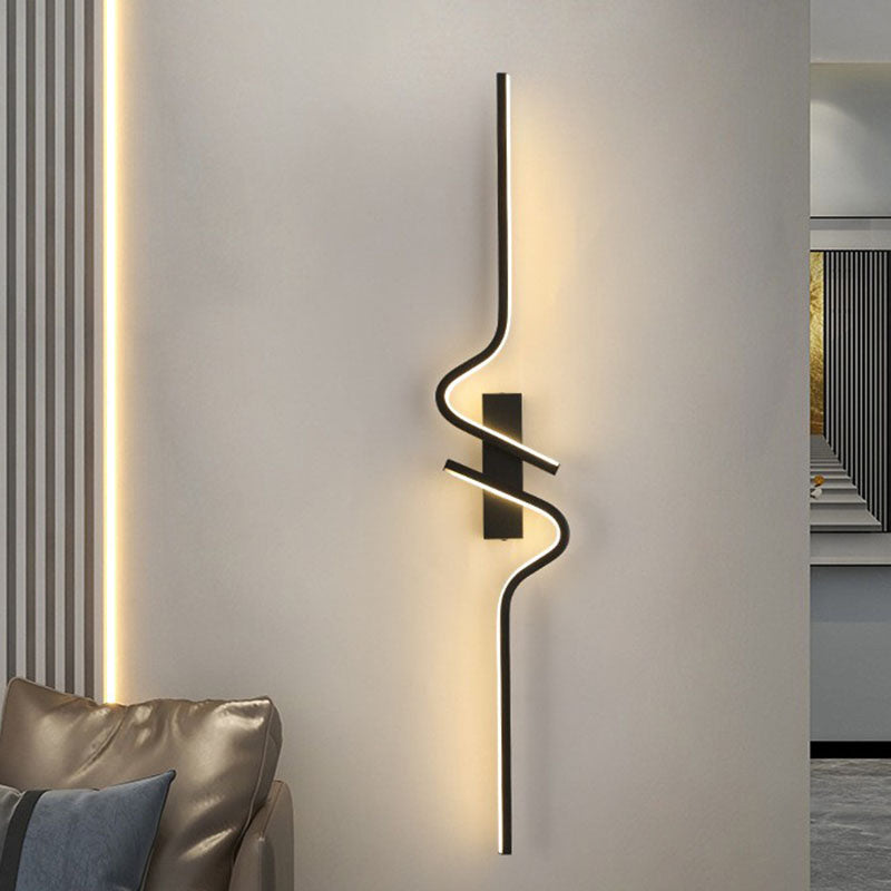 Contemporary Creative Strip Aluminum Silicon Gel LED Wall Sconce Lamp For Living Room