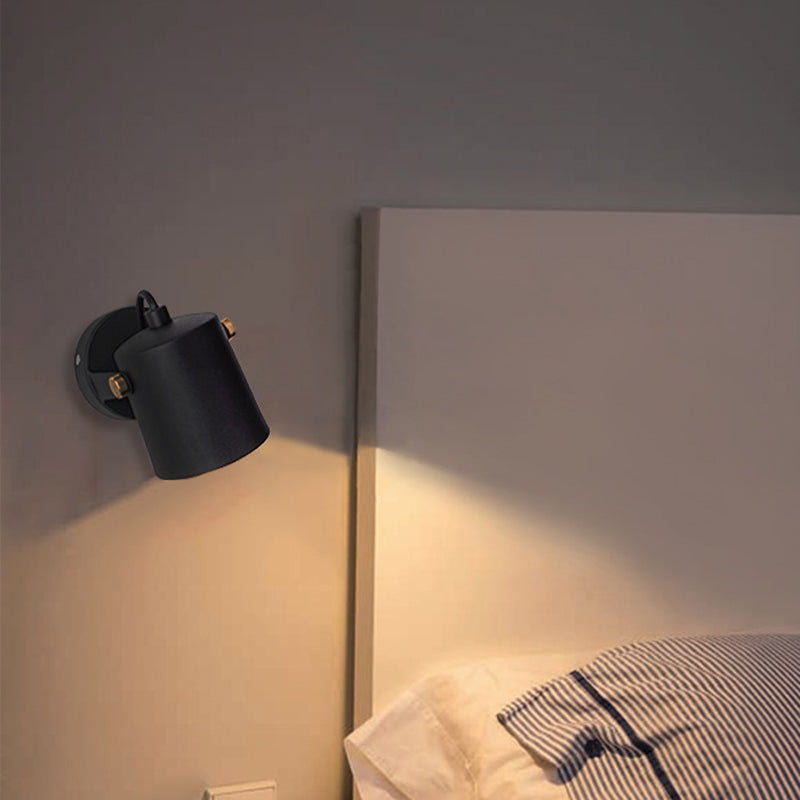 Modern Minimalist Rotatable Cylinder Iron 1-Light Wall Sconce Lamp For Living Room