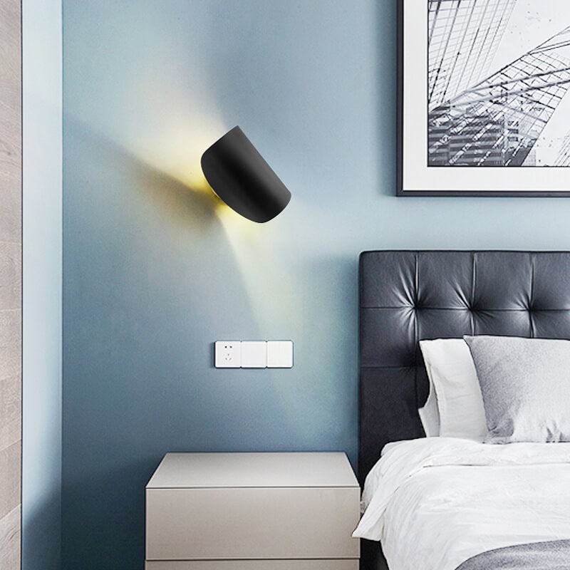 Modern Minimalist Curved Arc Iron 1-Light Wall Sconce Lamp