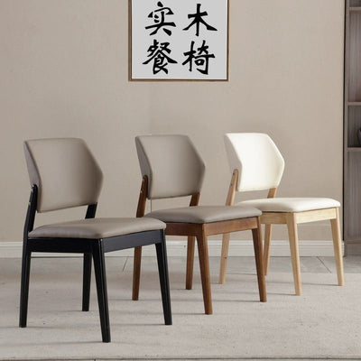 Contemporary Nordic Faux Leather Upholstered Dining Chair Open Back Armless For Dining Room