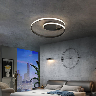 Modern Minimalist Round Silicone Iron Aluminum LED Flush Mount Ceiling Light For Living Room